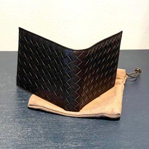 Bottega Veneta Woven Bifold Brown Leather Intrecciato Wallet NWT